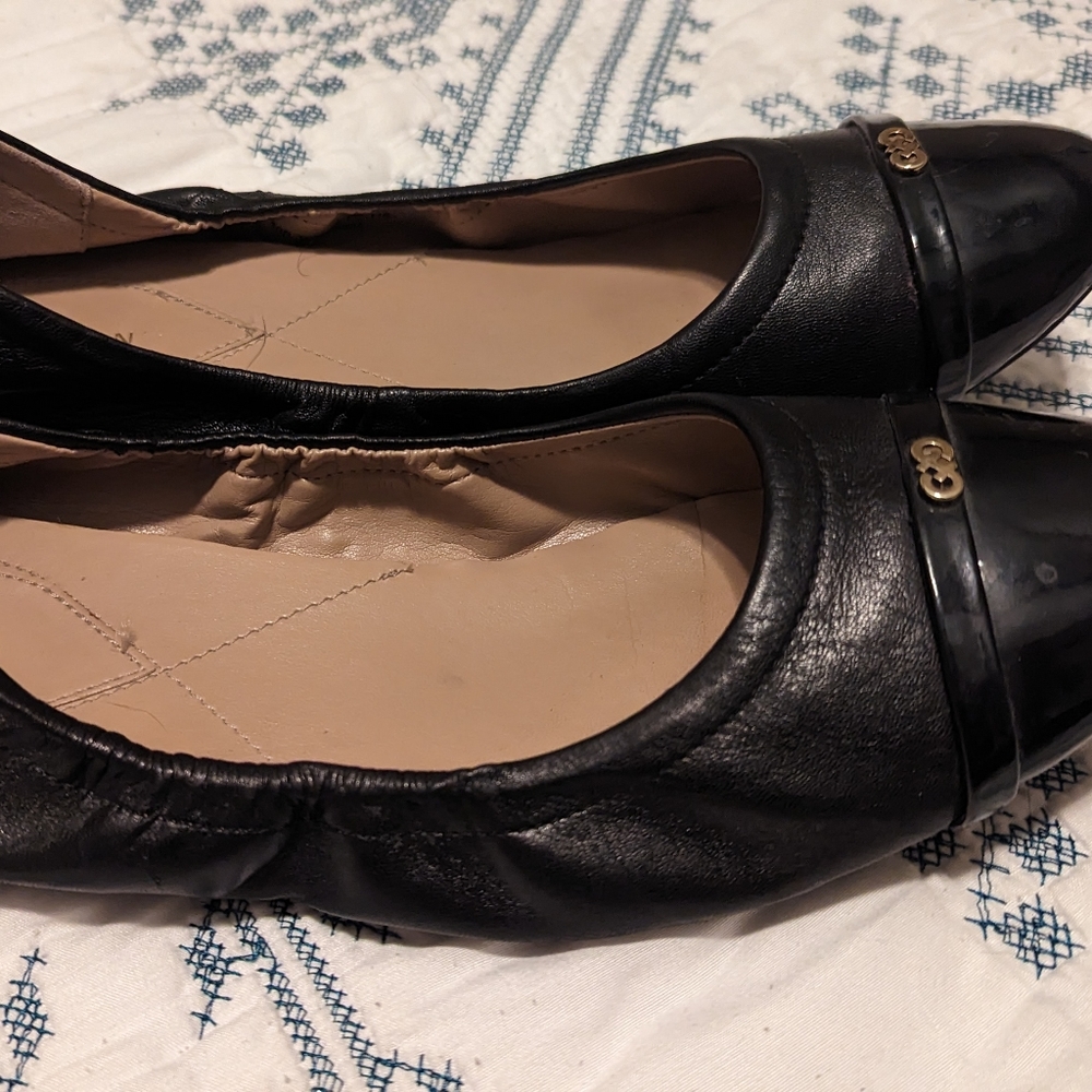 Cole Haan Black Leather Ballet Flats - Size 10B
